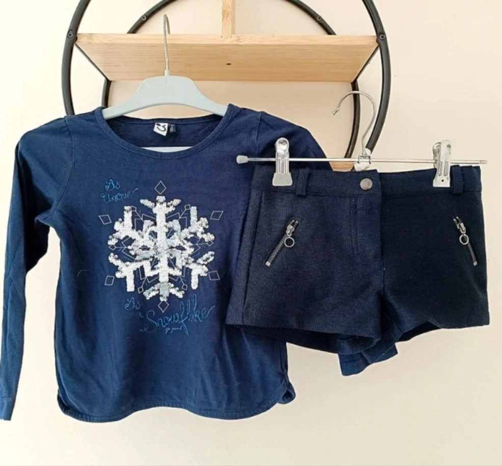 4 ans ensemble teeshirt 3 pommes (3-4 ans104 cm)et short Gémo